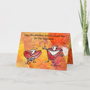 Cartoon amusant Coeurs carte Valentine
