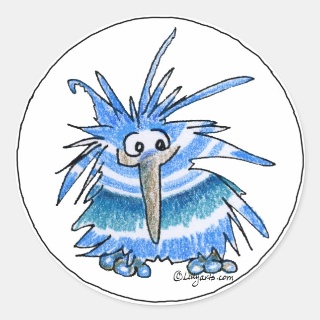 Cartoon amusant Kiwi Bird 5 Sticker rond (Devant)