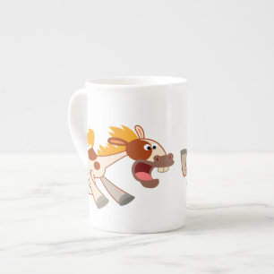 Cartoon animé Pinto Horse Bone China Mug
