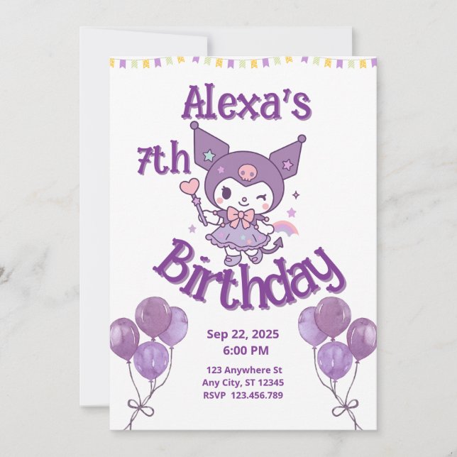 Cartoon Anniversaire de enfant Invitation Card (Devant)
