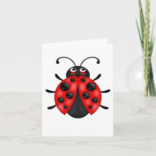 Cartoon blanc Cartes pour notes Ladybug rouge pers