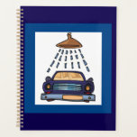 Cartoon Blue Car Wash Vintage Auto Detailing<br><div class="desc">Stay organized and inspired throughout the year with this custom spiral-bound planner. Designed for students, professionals, and busy individuals, this notebook features a durable cover and high-quality internal pages that are easy to write on. The convenient spiral binding allows the planner to lay flat for a comfortable writing experience. Whether...</div>