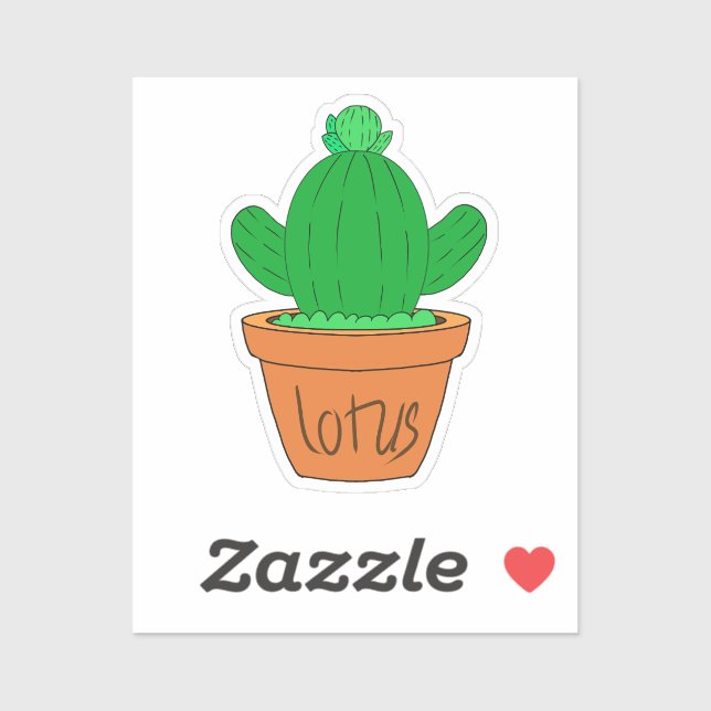 Cartoon Cactus Custom-Cut Vinyl Sticker (Feuille)