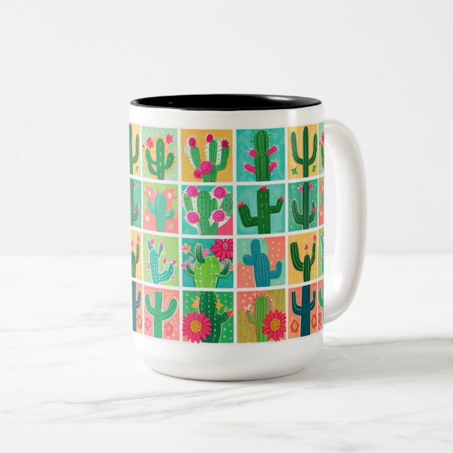 Cartoon Cactus Mugs (Devant droit)