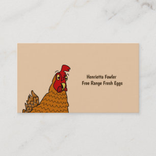 Cartoon Chicken Cartes de visite Eggs Farm Homeste