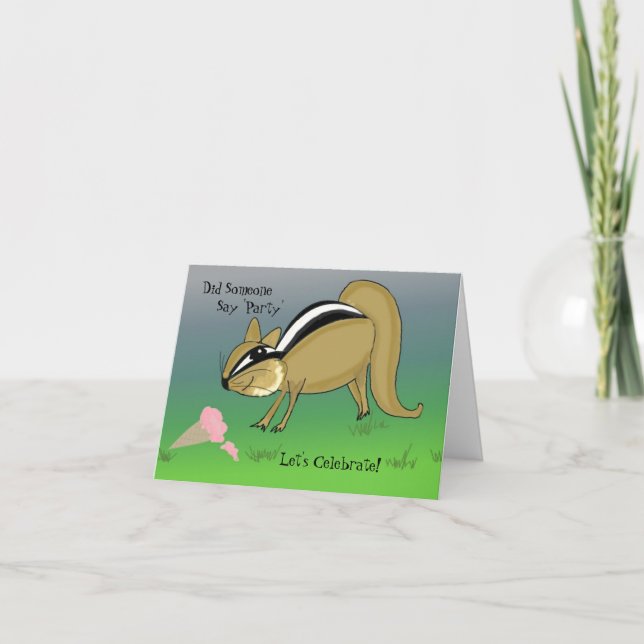 Cartoon Chipmunk Carte de voeux d'anniversaire (Devant)