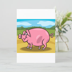 Cartoon Cochon Sur Invitations Agricoles