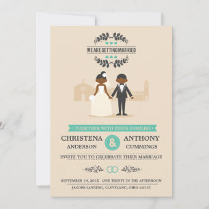 Cartoon Couple Faire-part de mariage (DAA)