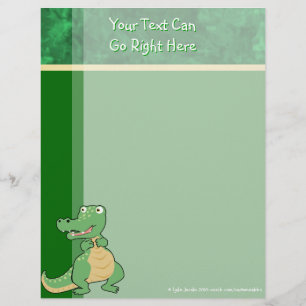 Cartoon Crocodile en-tête Papier à lettres