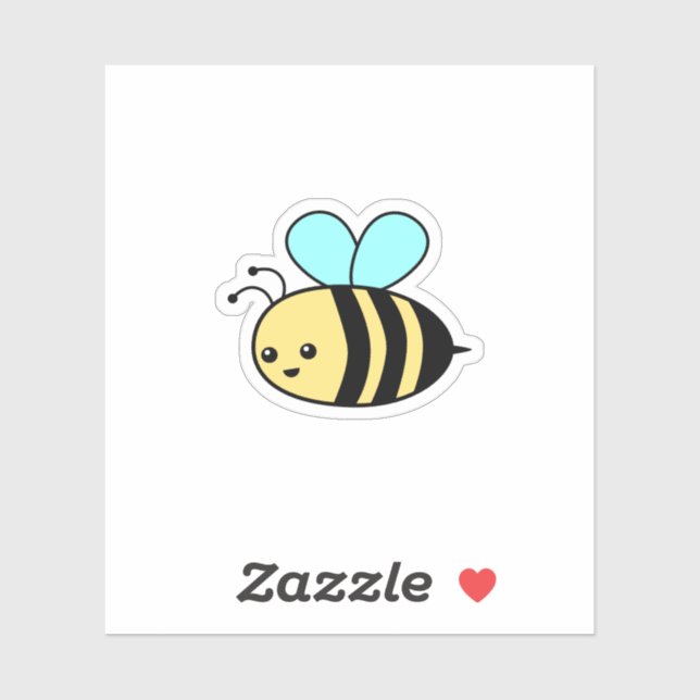Cartoon d'abeille mignonne - Sticker esthétique do (Feuille)