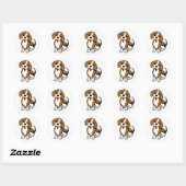 Cartoon de Chien beagle - Stickers Beagle d'amour (Feuille)