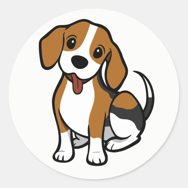 Cartoon de Chien beagle - Stickers Beagle d'amour (Devant)