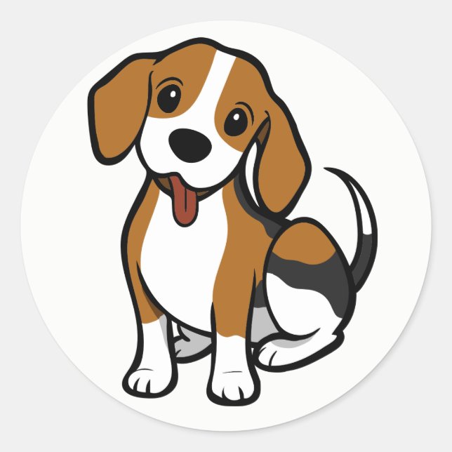 Cartoon de Chien beagle - Stickers Beagle d'amour (Devant)