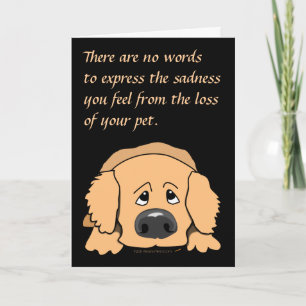 Cartoon de chien triste carte de sympathie pour an