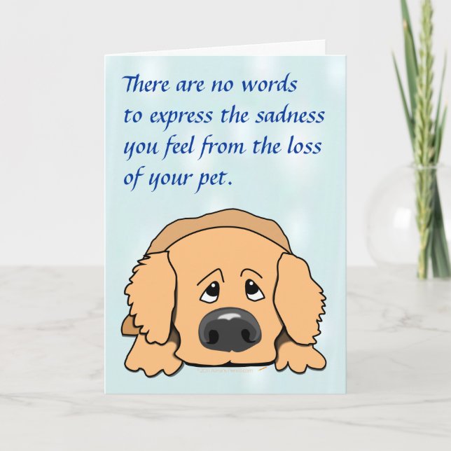 Cartoon de chien triste carte de sympathie pour an (Devant)