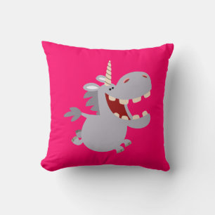 Cartoon de Toothy mignonne Coussin Unicorn