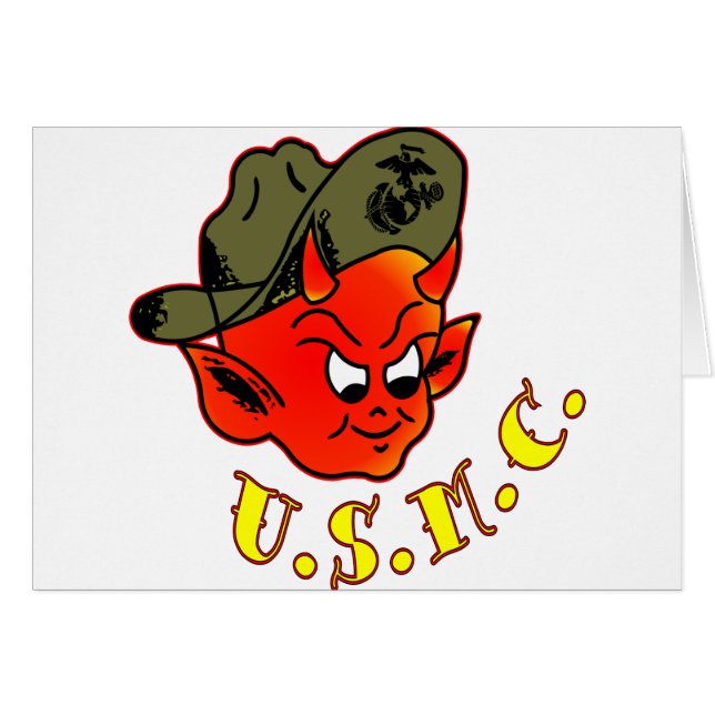Cartoon Devil Marine Corps (Devant horizontal)