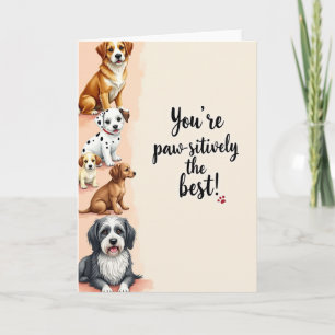 Cartoon Dogs Pawsitivement Meilleure Carte