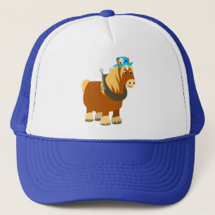 Cartoon doux Trait Breton Cheval Casquette