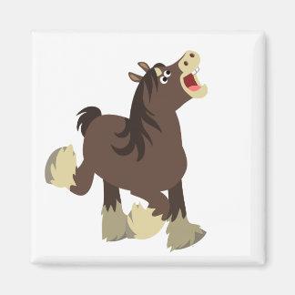 Cartoon Exubérant mignon Magnet Cheval Shire