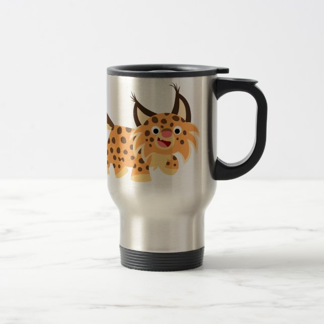 Cartoon Facétitif Cute Bobcat Commuter Mug (Droit)