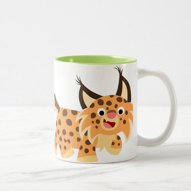 Cartoon Facétitif mignon Bobcat Mug (Droit)