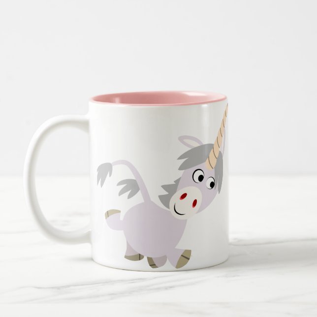 Cartoon Facétitif mignon Unicorn Mug (Gauche)