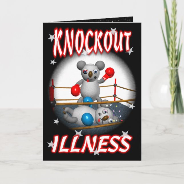 Cartoon Koala Boxer Obtenez une carte bien (Devant)