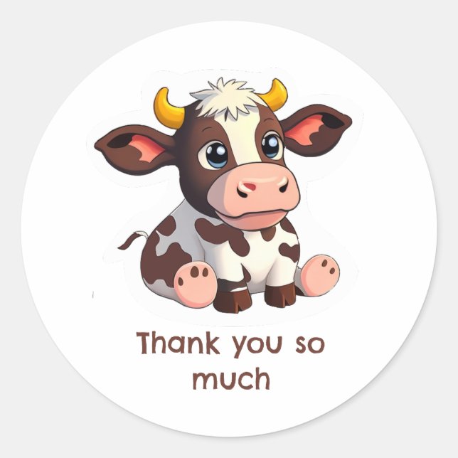 Cartoon Lola cow sticker for thanks. (Devant)