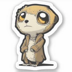 Cartoon Meerkat en manteau Sticker