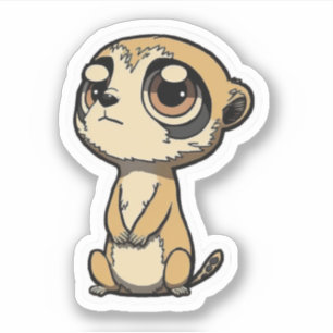 Cartoon Meerkat gros yeux tristes Sticker