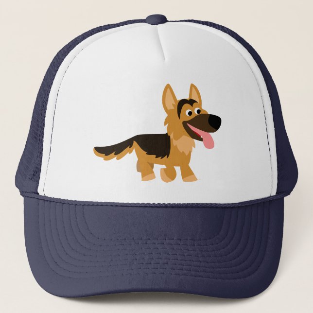 Cartoon mignon Allemand Berger Casquette (Devant)