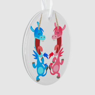 Cartoon mignon Danser Unicornes Acrylique Ornement