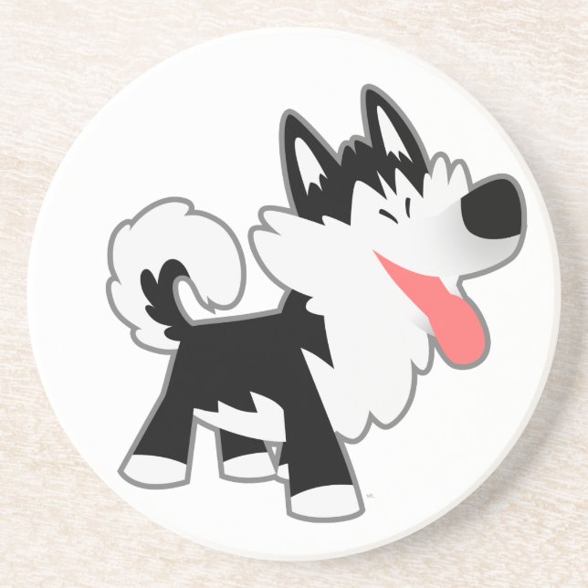 Cartoon mignon Dessous de verre Husky Sibérien (Devant)
