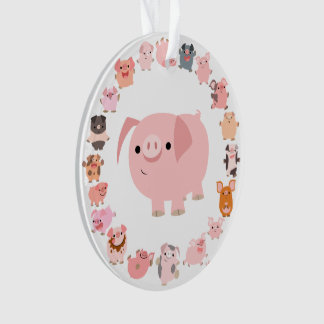 Cartoon mignon Porc Mandala Acrylique Ornement