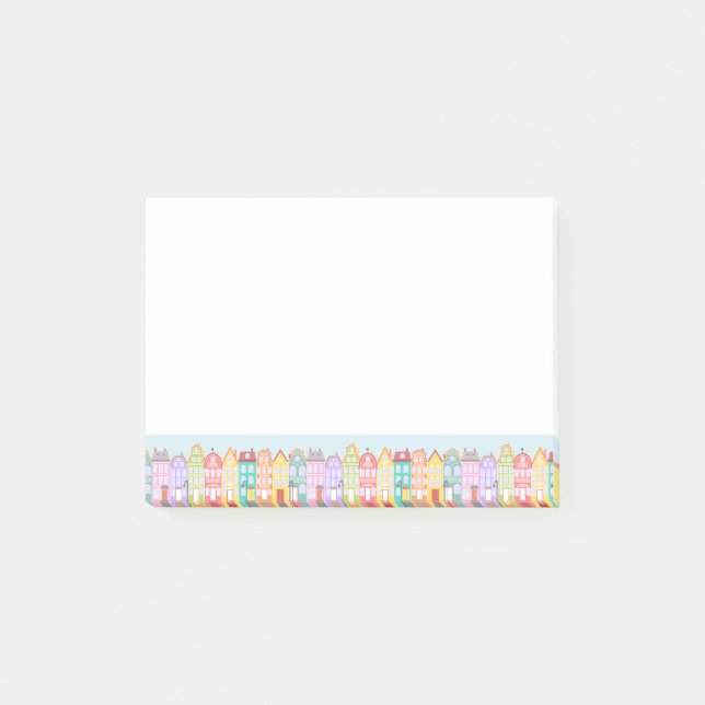 Cartoon mignon Vieux Ville Post-it® Notes (Devant)