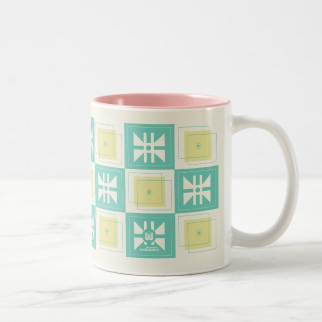 Cartoon Mod Papillon Quilt Motif Mug B (Droit)