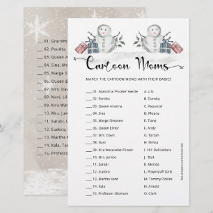 Cartoon Moms Baby shower Snowman