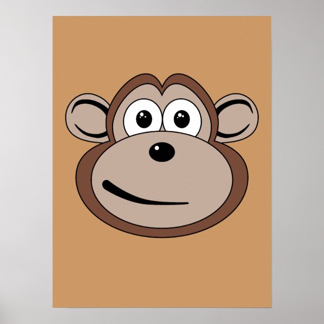 Cartoon Monkey Face Poster (Devant)