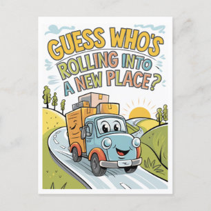 Cartoon Moving Truck Moving Carte postale Faire-pa