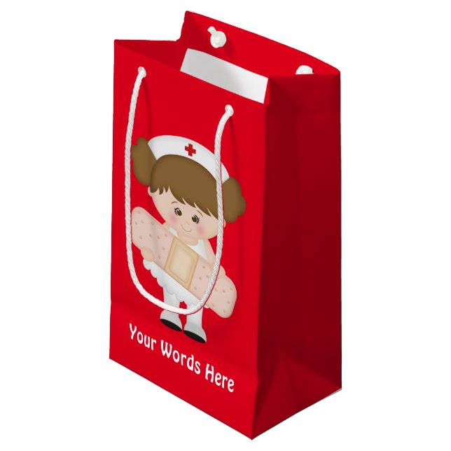 Cartoon Nurse petit sac cadeau (Devant Angle)