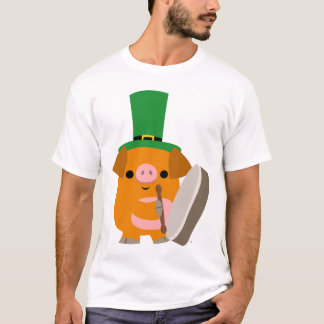 Cartoon Pig en Bodhran :) T-shirt enfant