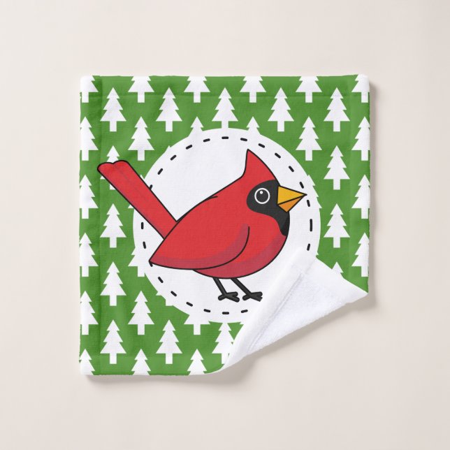 Cartoon Red Cardinal (Gant de toilette)