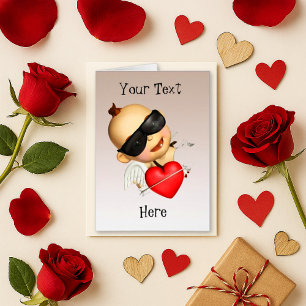 Cartoon rose pâle Cartoon Carte de voeux Coeur