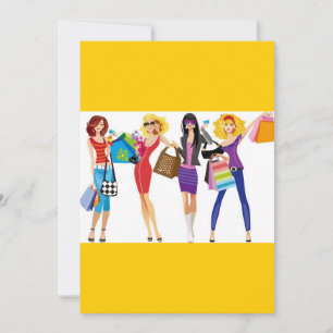 CARTOON SHOPPPING FILLES VECTEURS STYLE MODE S'AMU