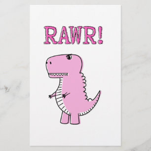 Cartoon T-Rex Dinosaur Mignonne Et Rose En Colère
