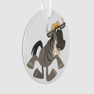 Cartoon Tap Dancing Wildebeest Acrylique Ornement