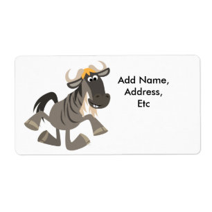 Cartoon Tap Dancing Wildebeest Étiquette de livrai