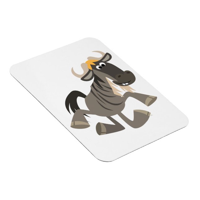 Cartoon Tap Dancing Wildebeest Flexible Magnet (Côté Droit)