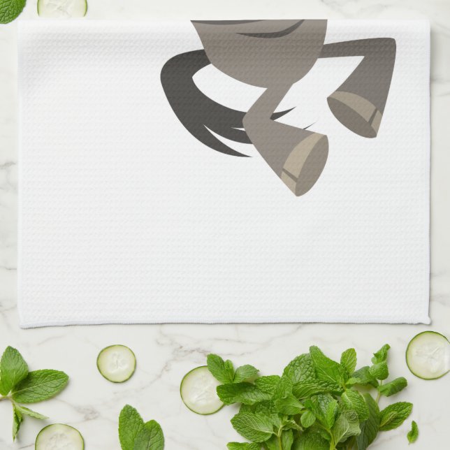 Cartoon Tap Dancing Wildebeest Serviette de cuisin (Plié)